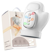 Hand & Wrist Massager with Heat - 6 Levels Compression & Pressure Point Therapy for Sore Muscles | Portable Hand Massager for Men & Women