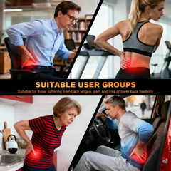 Multifunctional Waist Massager: 12-Level TENS Electrotherapy & Thermal Traction Device - 3-Speed Vibration Back Stretcher for Lumbar Comfort