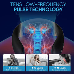 Neck Massager for Pain Relief Deep Tissue,Electric Portable Neck Massager with Heat for Women Men-1, Black-1p