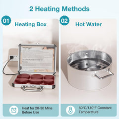 Hot Stones Massage Set with Warmer, 12 Pcs Hot Stones Massage Set with Heater, Portable Hot Rocks Basalt Massage Stones Set with Warmer Kit, for Home Spa Warming Therapy Relax