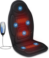 Snailax Memory Foam Vibration Back Massager with Heat, Massage Seat Cushion with 6 Vibrating Motors and 2 Heat Levels, Massage Chair Pad, Seat Massager for Home Office use