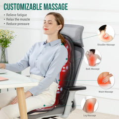 Snailax Memory Foam Vibration Back Massager with Heat, Massage Seat Cushion with 6 Vibrating Motors and 2 Heat Levels, Massage Chair Pad, Seat Massager for Home Office use
