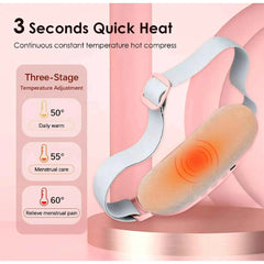 Portable Menstrual Heating Pad - Smart Vibrating Uterus Warmer for Period Cramps & Lower Back Pain Relief - Rechargeable Abdominal Massager