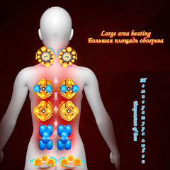 LEK918R Vibrating Electric Cervical Neck Back Full Body Massage Cushion Massage Chair Stimulator with Roller & Heating Device