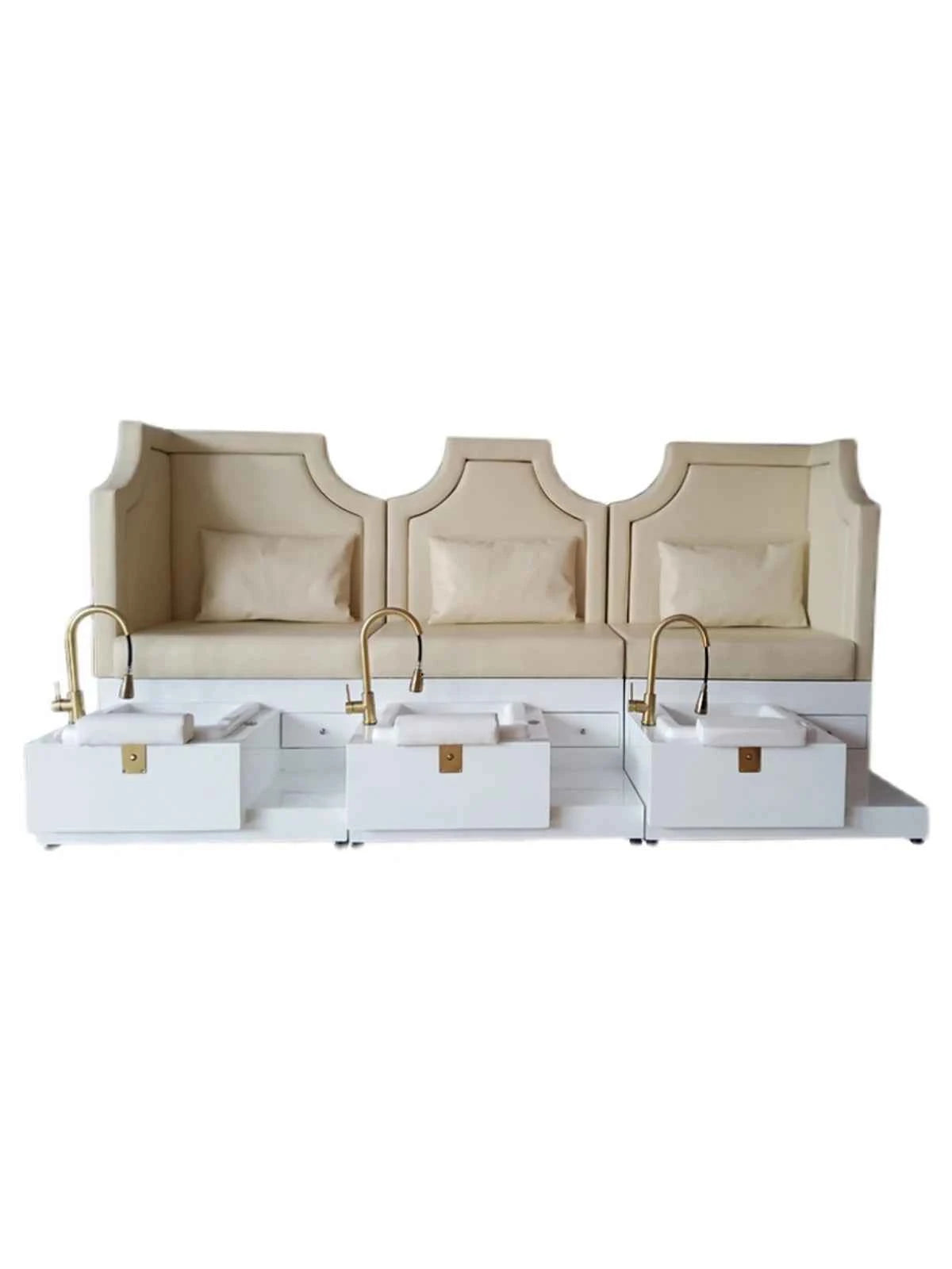 Foot bath, manicure, massage chair, spa sofa, surf lights, automatic water supply and discharge.
