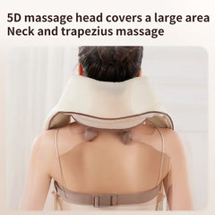 Wireless Electric Shiatsu Neck and Back Massager Soothing Heat Deep Tissue 5D Kneading Massage Pillow Shoulder Leg Body