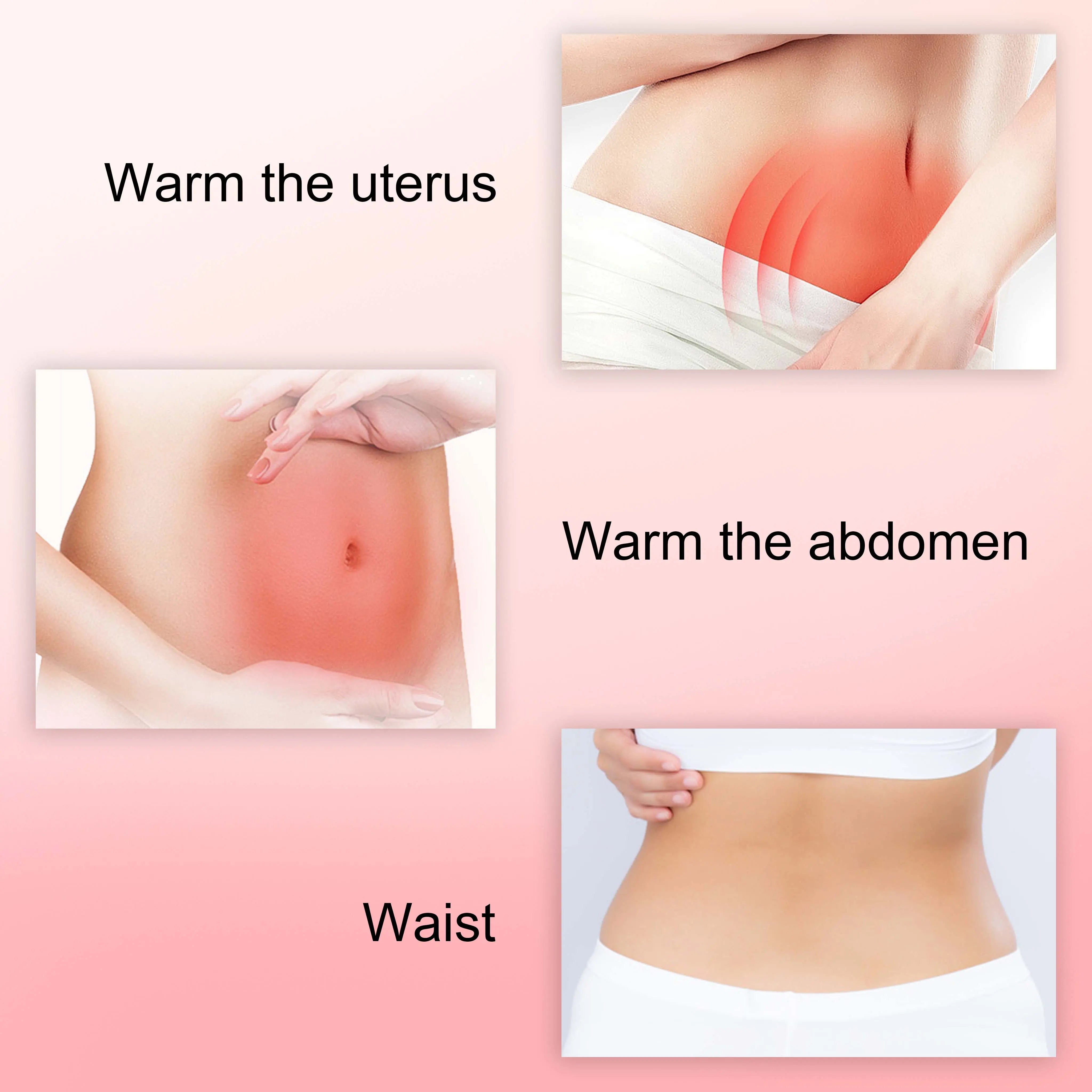 Portable Menstrual Heating Pad - Smart Vibrating Uterus Warmer for Period Cramps & Lower Back Pain Relief - Rechargeable Abdominal Massager