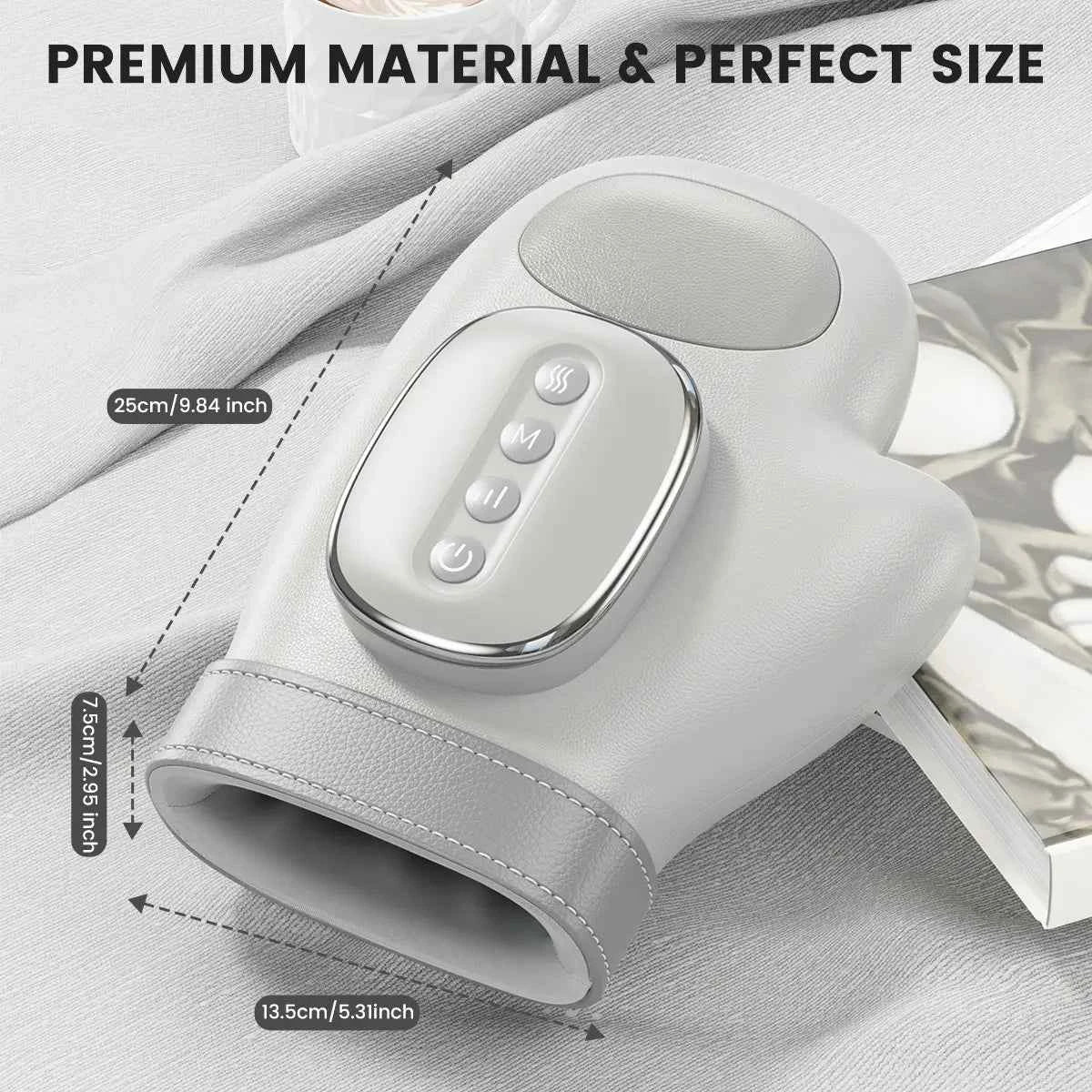 Hand & Wrist Massager with Heat - 6 Levels Compression & Pressure Point Therapy for Sore Muscles | Portable Hand Massager for Men & Women