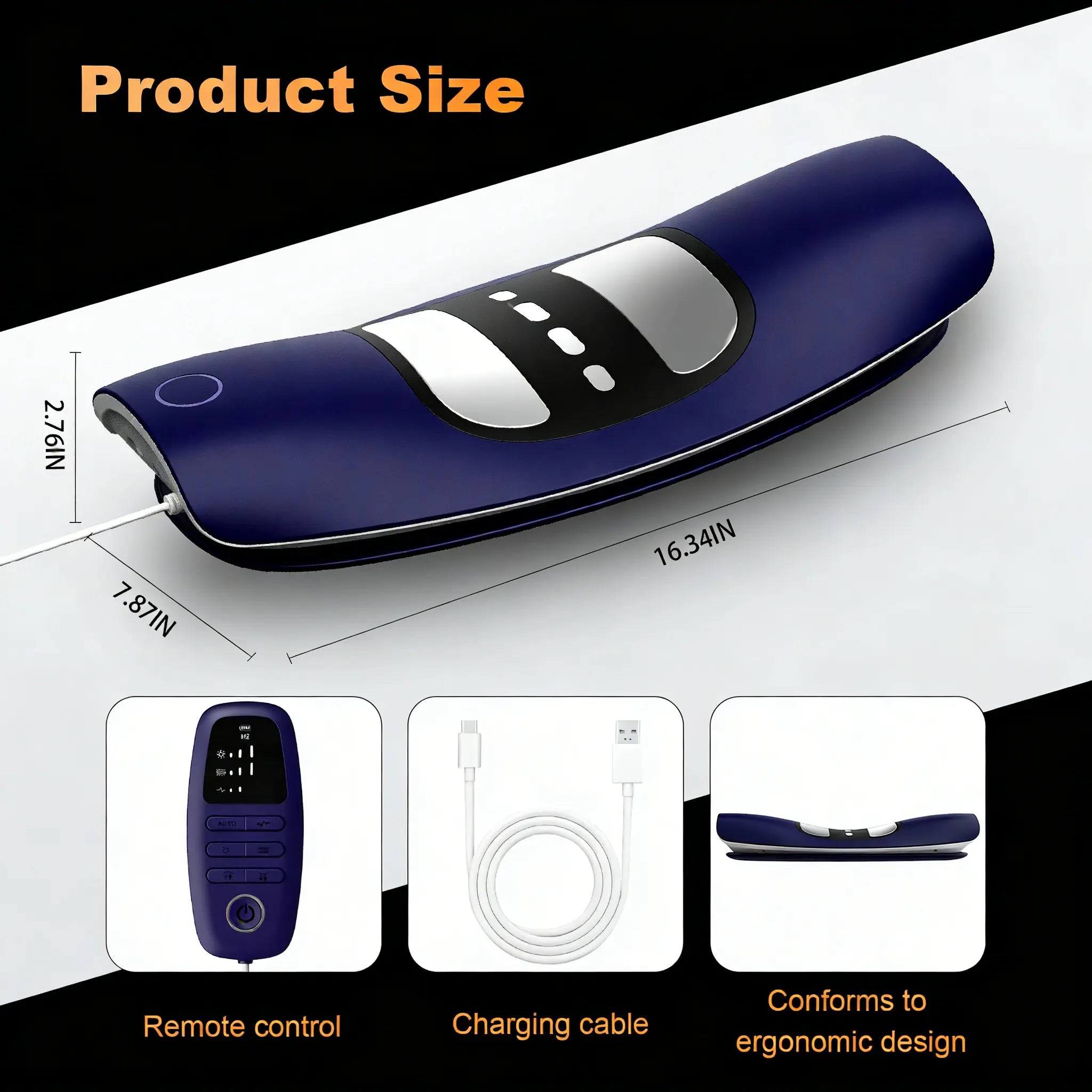 Multifunctional Waist Massager: 12-Level TENS Electrotherapy & Thermal Traction Device - 3-Speed Vibration Back Stretcher for Lumbar Comfort