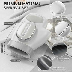 Hand & Wrist Massager with Heat - 6 Levels Compression & Pressure Point Therapy for Sore Muscles | Portable Hand Massager for Men & Women