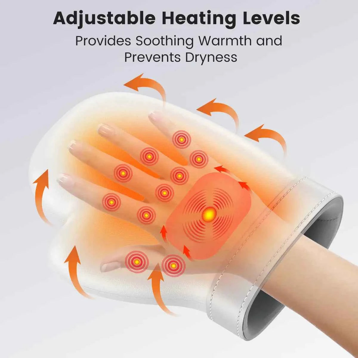 Hand & Wrist Massager with Heat - 6 Levels Compression & Pressure Point Therapy for Sore Muscles | Portable Hand Massager for Men & Women