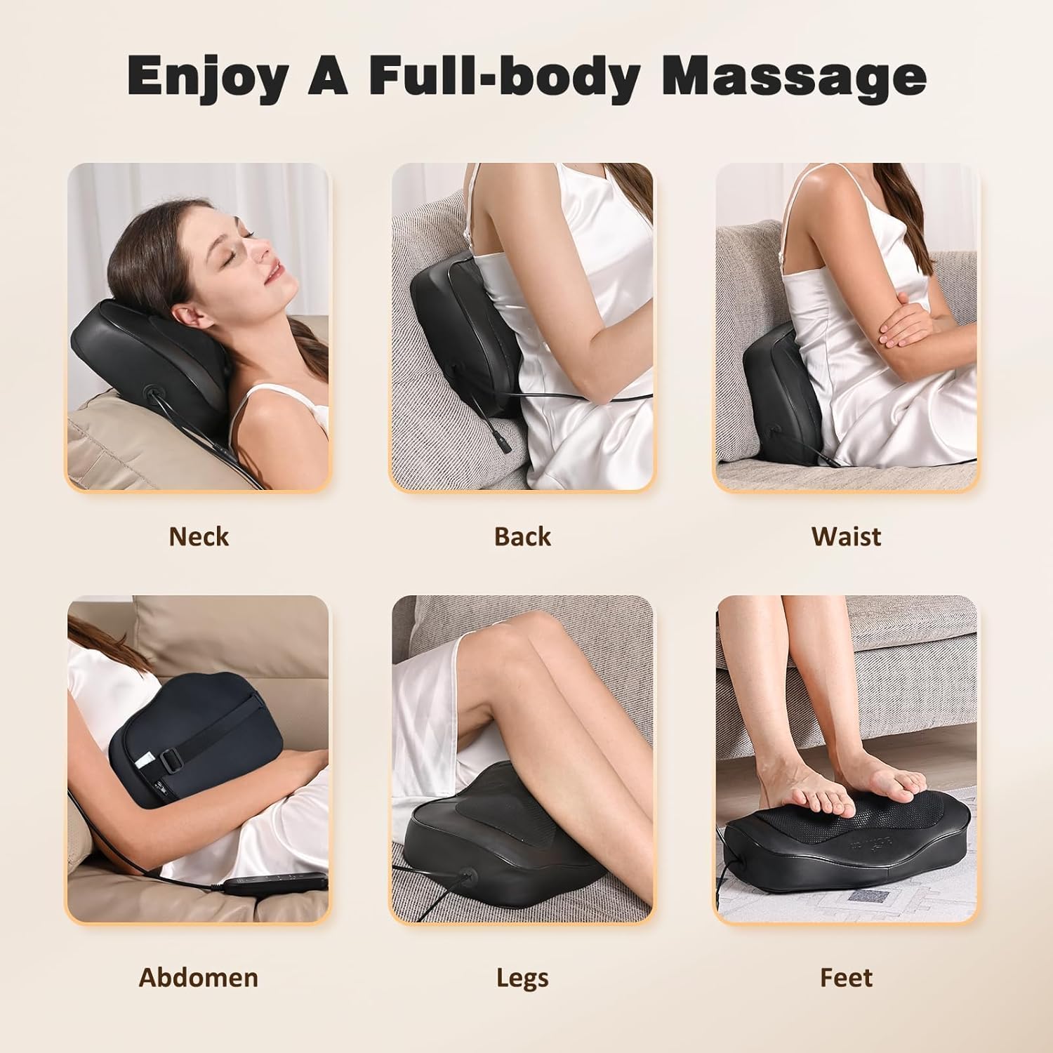 Back Massager with Heat, Neck Massager for Neck and Lower Back, 3D Deep Kneading Electric Massage Cervical Pillow