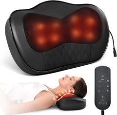 Back Massager with Heat, Neck Massager for Neck and Lower Back, 3D Deep Kneading Electric Massage Cervical Pillow