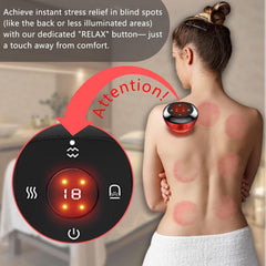 5-in-1 Electric Cupping Therapy Set, Smart Cupping Therapy Massager, 12 Levels of Suction Strength and Temperature Control，for Targeted Pain Relief, Portable Electric Cupping Device