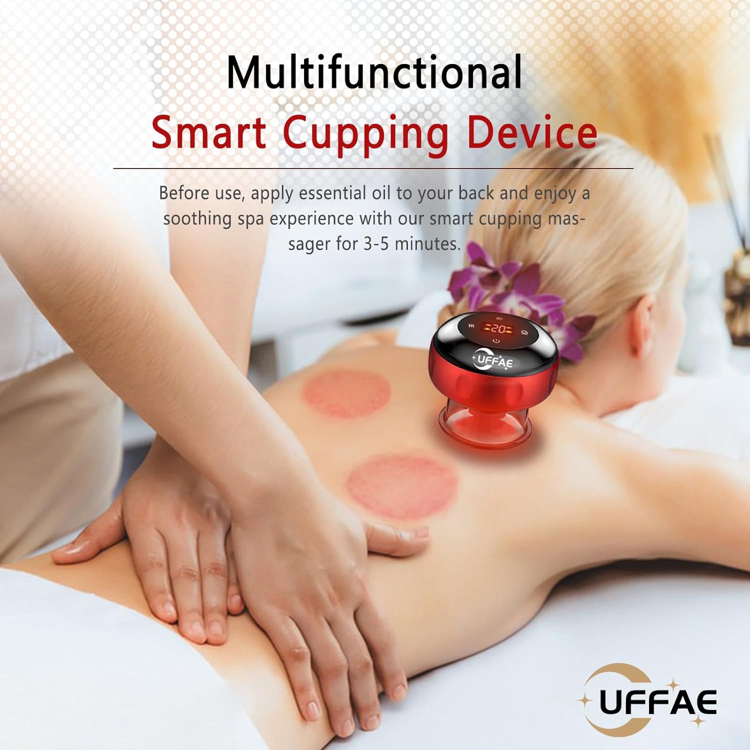 5-in-1 Electric Cupping Therapy Set, Smart Cupping Therapy Massager, 12 Levels of Suction Strength and Temperature Control，for Targeted Pain Relief, Portable Electric Cupping Device