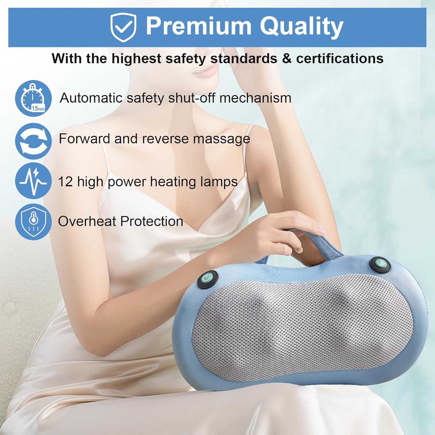 Neck Massager for Pain Relief Deep Tissue | Shiatsu Back and Neck Massager