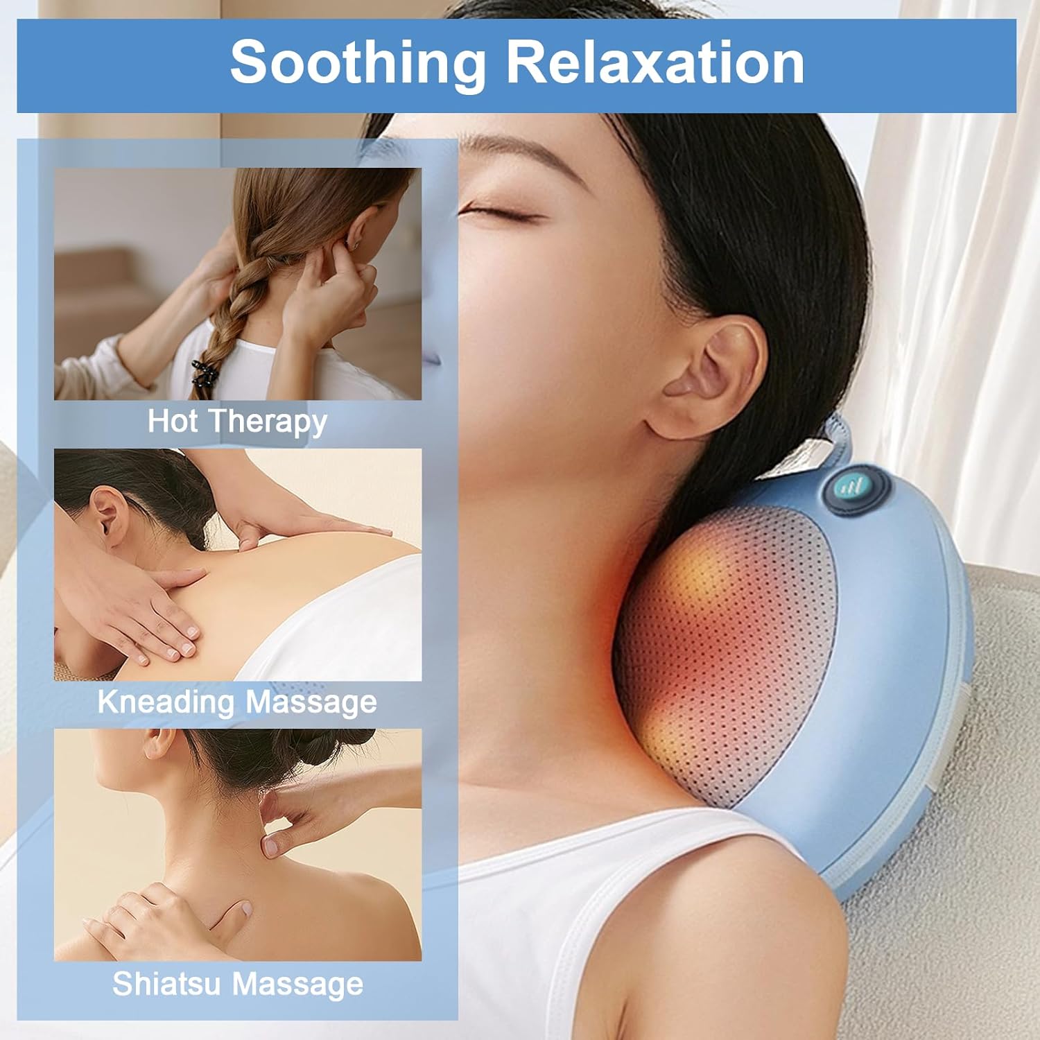 Neck Massager for Pain Relief Deep Tissue | Shiatsu Back and Neck Massager