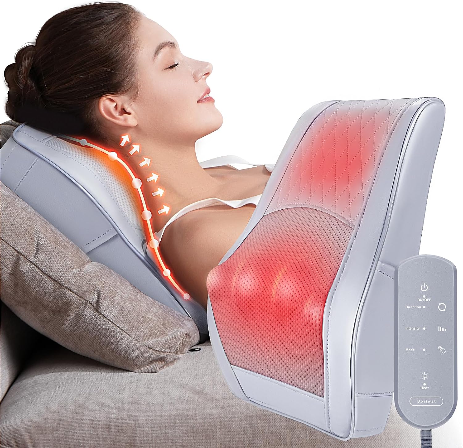 Back Massager with Heat Massagers for Neck and Back | 3D Kneading Massage Pillow for Back