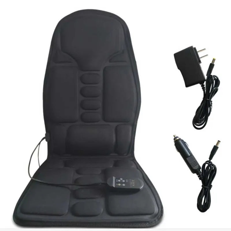 Car Home Office Full-Body Massage Cushion Heat 7 Motors Vibrate Mat Back Neck Waist Massager Chair Relaxation Masajeador Seat12V