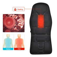 Electric Massage Chair Pad Heating Vibrating Back Massager Chair Cushion Car Home Office Lumbar Pain Relief With Remote Controls