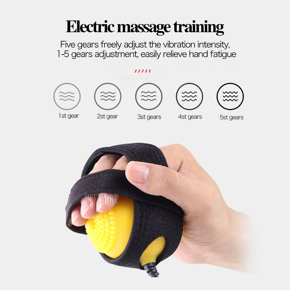Infrared Compress Electric Hand Massage Ball Hands Inability Exercise Equipment Fix Tape Vibrating Massager Apoplexy Hemiplegia
