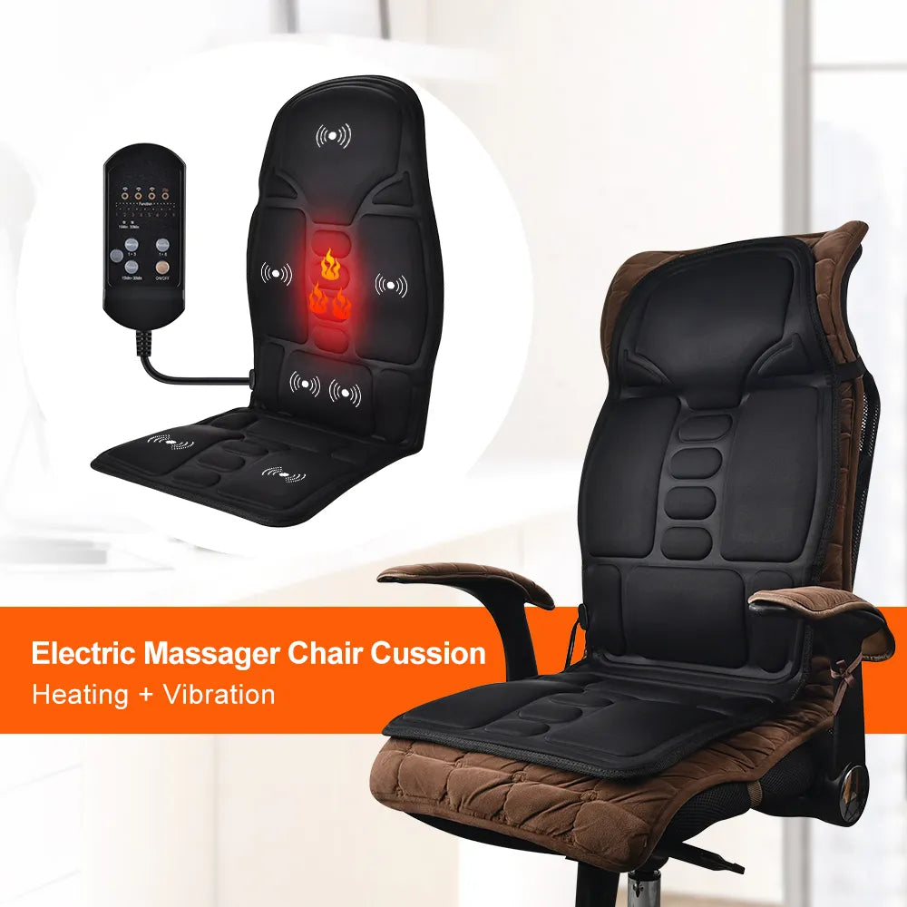 Electric Vibrating Car Massage Massage Chair Mat Portable Massager Cushion Home Infrared Heating Back Vibrator Massage Pads