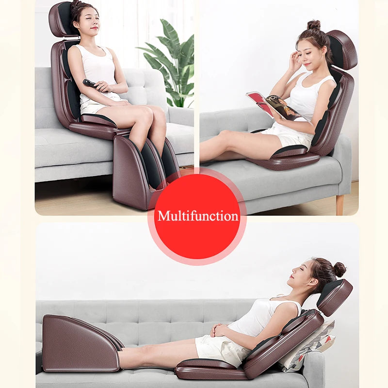 LEK 918L Electric vibrate back massager cheap body shoulder Heating massage chair sofa machine Neck masage cushion pillow chair