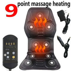 Electric Heater Neck Massager Back Massage Chair Cushion 9-5 Motor Vibrator Home Car Lumbar Waist Pain Relief Seat Pad Relax Mat