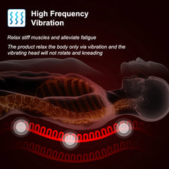 KLASVSA Electric  Heating Vibrating Back Massager Chair In Car Home Office Lumbar Neck Mattress Pain Relief LED  remote control