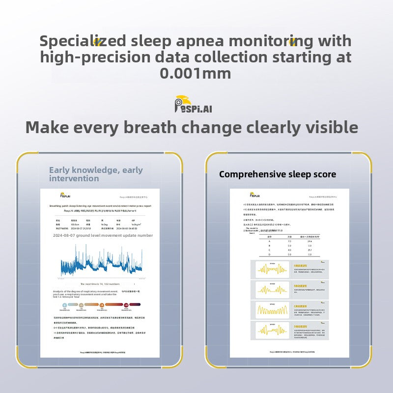 Household Sleep Breath Monitor Respiratory Motion Snoring Detection Portable Sleeping Quality Anti-Open Mouth Detector Closed Breath Patch
