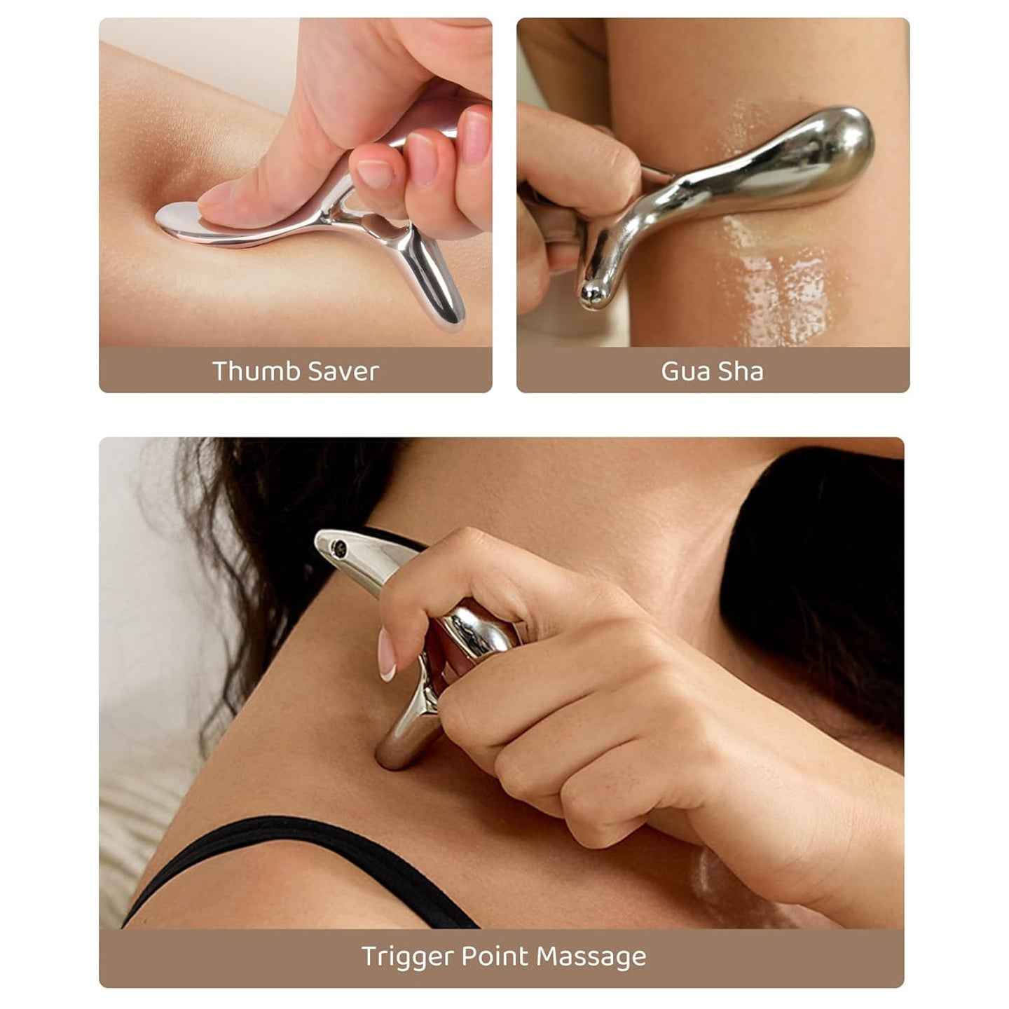 Deep Muscle Fascia Massager Stainless Steel Fascia Knife Scraping Acupoint Massage Multifunctional Multifunctional Pilates