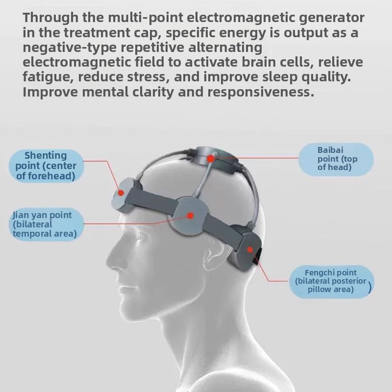 Neck brain 5d brain anti-aging instrument Transcranial magnetic stimulation instrument Household soothing fatigue Meridian dredging auxiliary sleep instrument