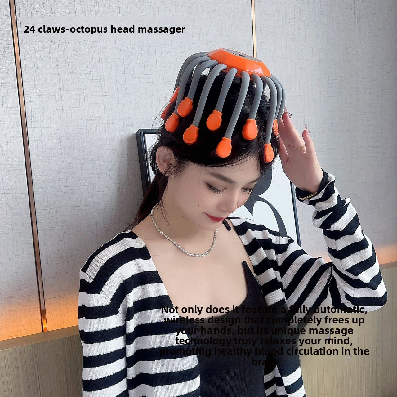 Rechargeable octopus head massager to help sleep and decompress head massager to relieve insomnia and headache