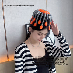 Rechargeable octopus head massager to help sleep and decompress head massager to relieve insomnia and headache