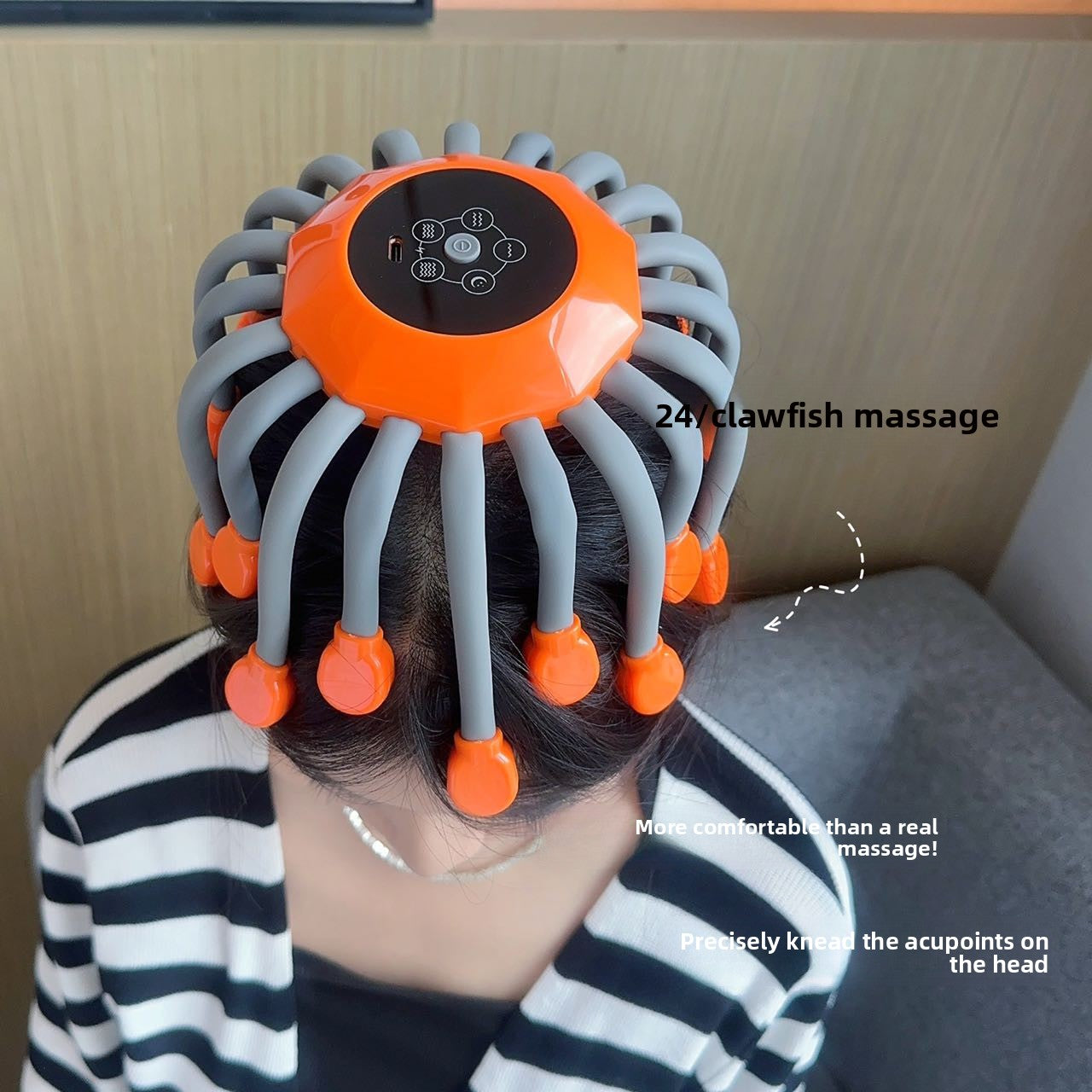 Rechargeable octopus head massager to help sleep and decompress head massager to relieve insomnia and headache