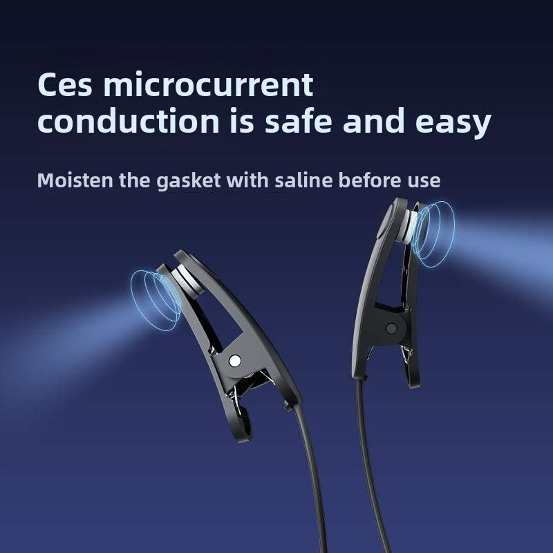 Portable intelligent clip-on ear sleep instrument CES micro-current moderate insomnia improvement massager sleep aid artifact