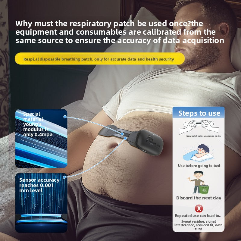 Household Sleep Breath Monitor Respiratory Motion Snoring Detection Portable Sleeping Quality Anti-Open Mouth Detector Closed Breath Patch
