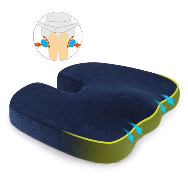 U Shaped Travel Seat Cushion Coccyx Orthopedic Massage Chair Cushion Car Office Memory Foam Pillow Support Sciatica Pain Relief