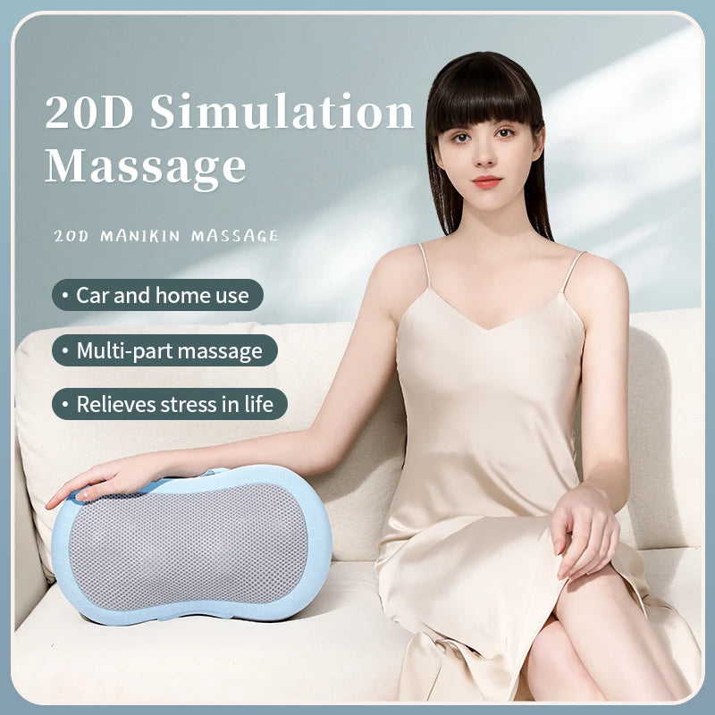 JinKaiRui Massager Pillow Vibrating Kneading Neck Body Hammer Infrared Shiatsu Electric Shoulder Back Massage Massager Car/Home