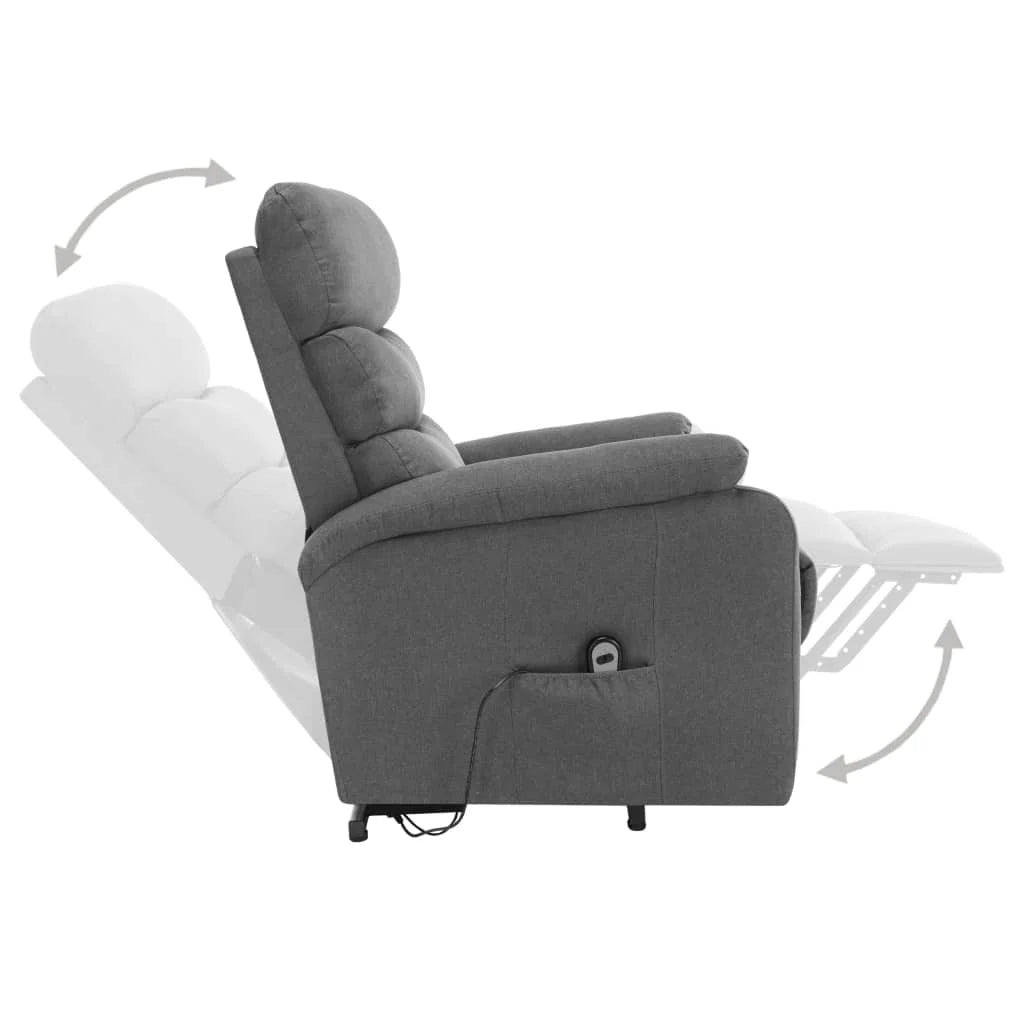 Stand-up Massage Recliner Light Gray Fabric Recreational chair