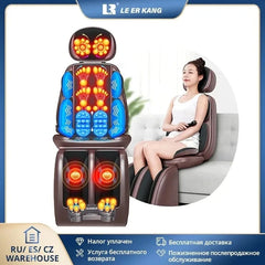 LEK 918L Electric vibrate back massager cheap body shoulder Heating massage chair sofa machine Neck masage cushion pillow chair