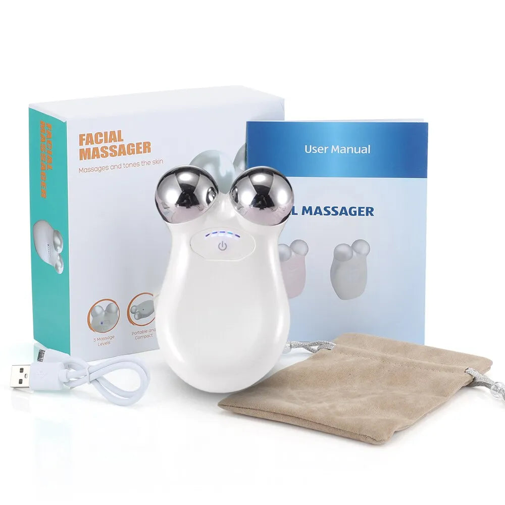 New Rechargeable Face Massager 5 Gears Electric Micro-Current 3D EMS Firming Micro Current Deedema Decree Wrinkle Skin Beauty