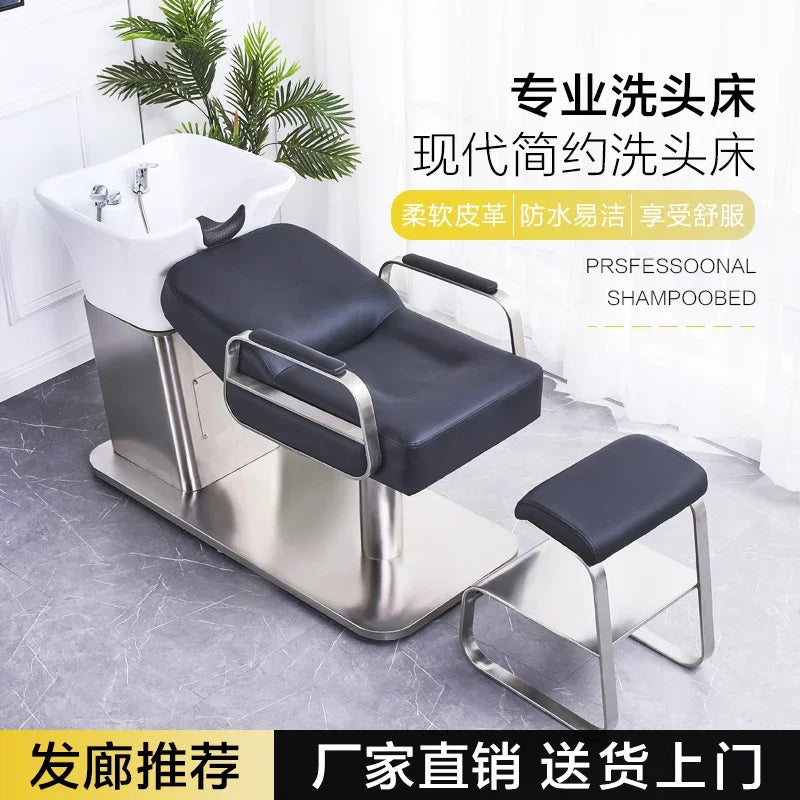 Head Spa Shampo Chair Shower Head Portable Luxury Hair Wash Bed Massage Therapy Ergonomics Cabeceiras Salon Furniture MQ50XF