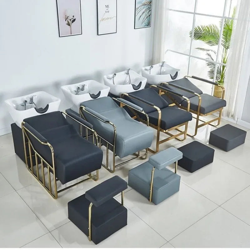 Massage Hair Washing Bed Luxury Lounge Therapy Portable Shower Shampoo Chair Salon Adult Behandelstoel Salon Furniture MQ50XF