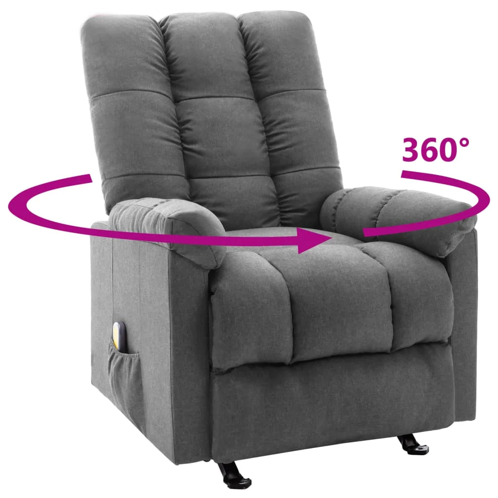 Massage Reclining Chair Light Gray Fabric Recreational chair