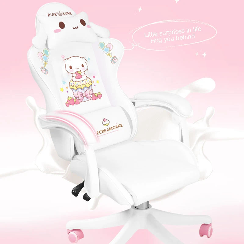 New high quality WCG gaming chair girls cute pink computer armchair office home lifting adjustable chair swivel massage chair