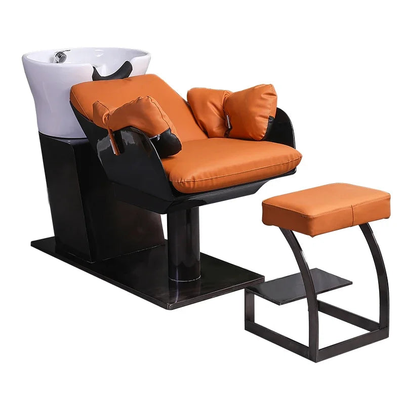 Luxury Head Spa Shampo Chair Ergonomics Shower Head Hair Wash Bed Massage Comfort Silla Peluqueria Salon Furniture MQ50XF