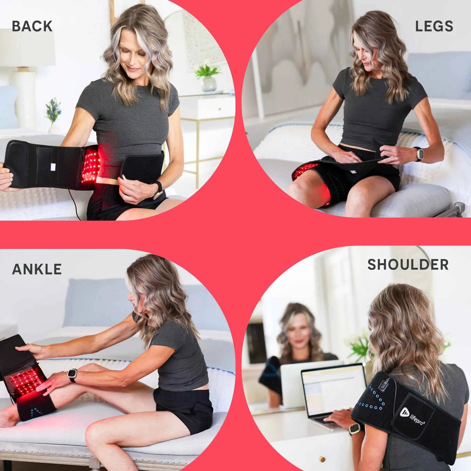 Allevared Pro: 3-in-1 LED Red Light Therapy & Heated Vibration Belt - Portable Infrared Massage Wrap for Muscle Recovery & Daily Comfort