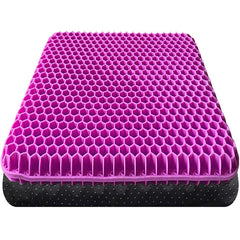 Gel Seat Cushion | Double Thick Gel Cushion for Long Sitting with Non-Slip Cover(16.5x14.5x1.6inch)